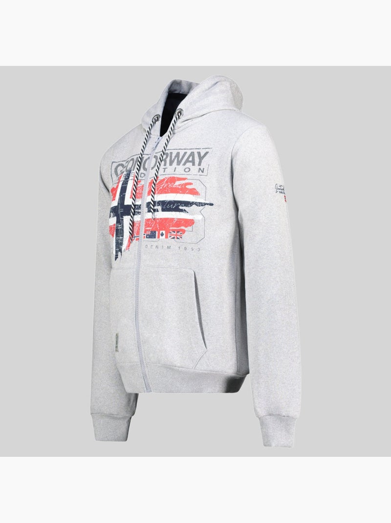 Sweatshirt com capuz grusty – geographical norway Cinza claro - Kiabi