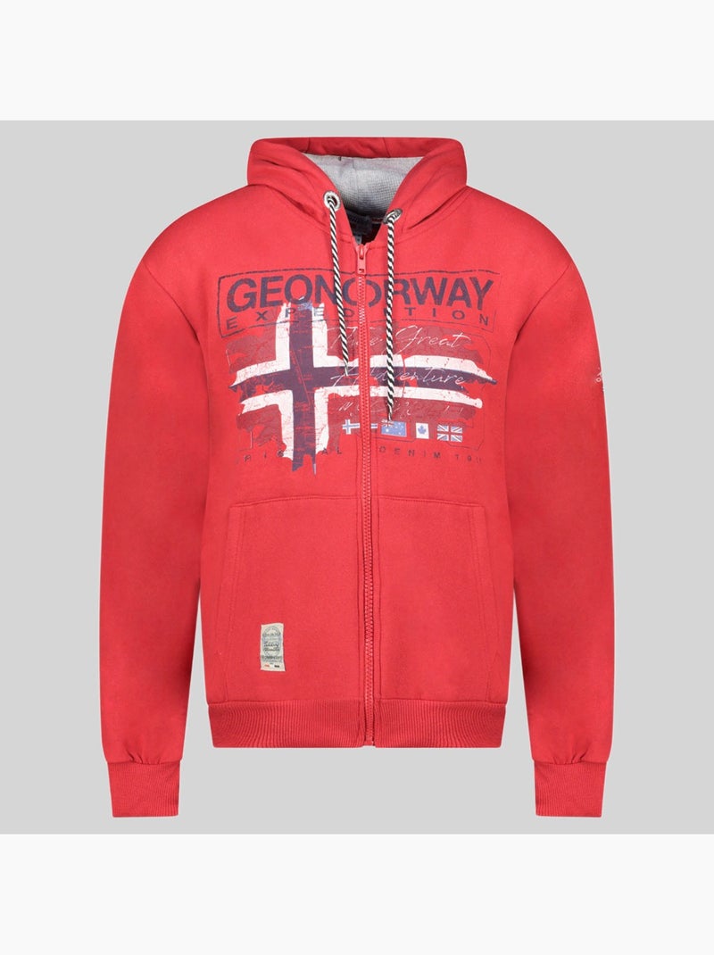 Sweatshirt com capuz grusty – geographical norway Vermelho - Kiabi