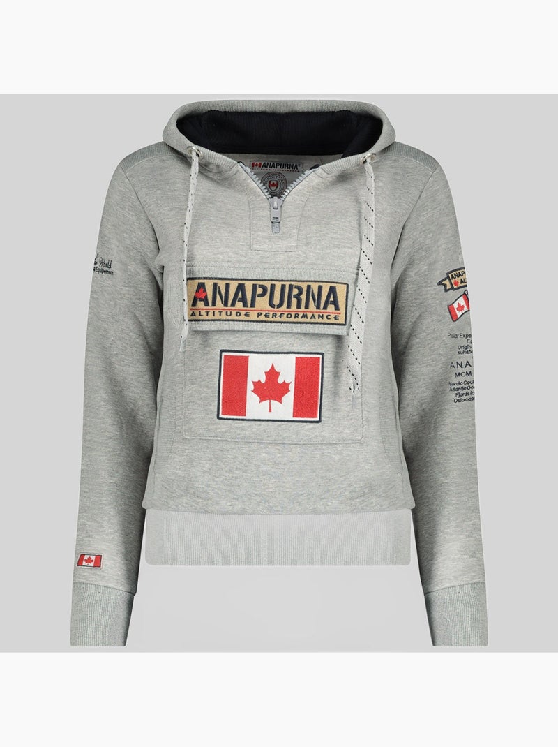 Sweatshirt com capuz gymana – anapurna Cinza claro - Kiabi