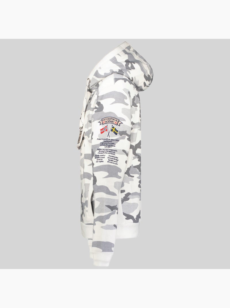 Sweatshirt com capuz gymclass camo – geographical norway Cinza seixo - Kiabi