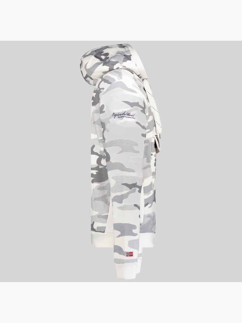 Sweatshirt com capuz gymclass camo – geographical norway Cinza seixo - Kiabi