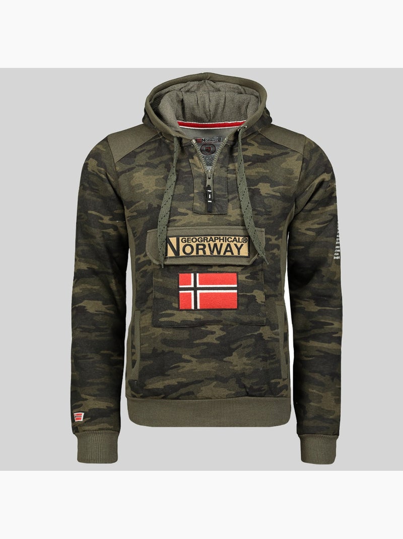 Sweatshirt com capuz gymclass camo – geographical norway Verde cáqui - Kiabi