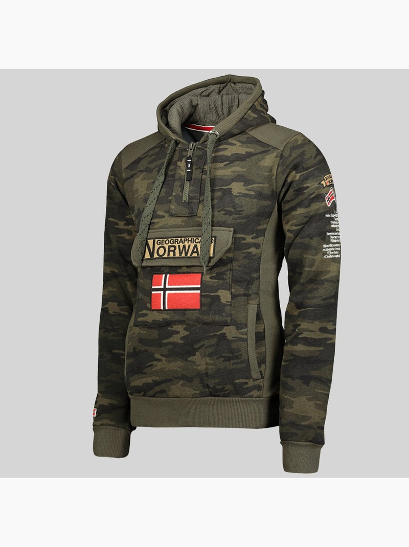 Sweatshirt com capuz gymclass camo – geographical norway Verde cáqui - Kiabi