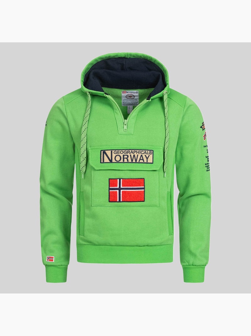 Sweatshirt com capuz gymclass fluo – geographical norway Verde fluorescente - Kiabi