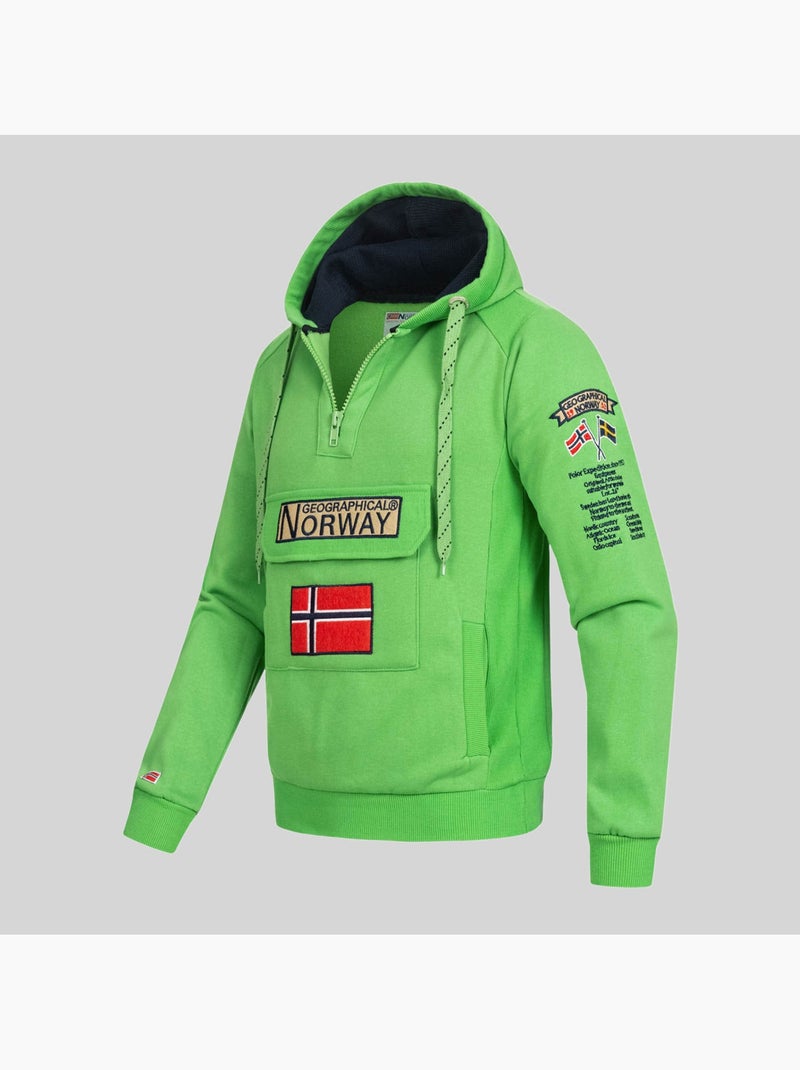 Sweatshirt com capuz gymclass fluo – geographical norway Verde fluorescente - Kiabi