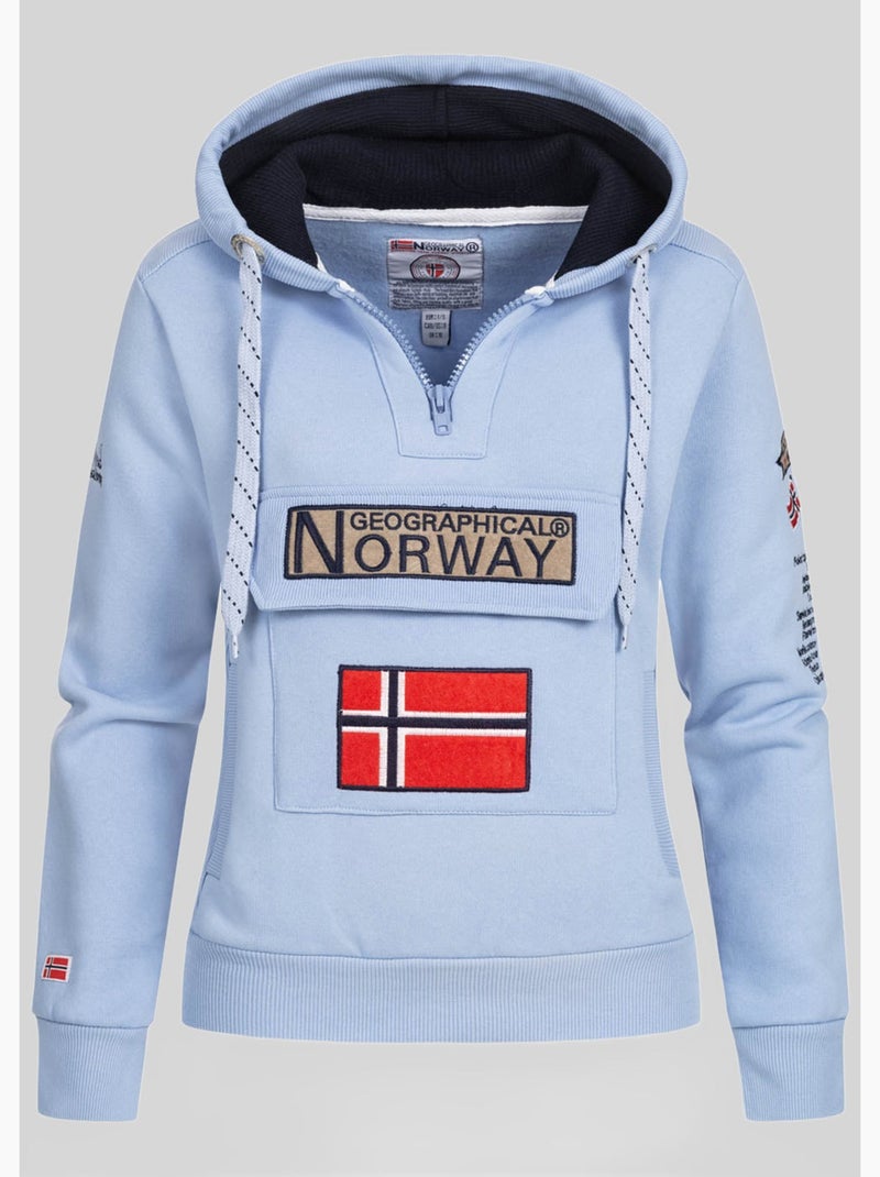 Sweatshirt com capuz gymclass – geographical norway Azul-céu - Kiabi