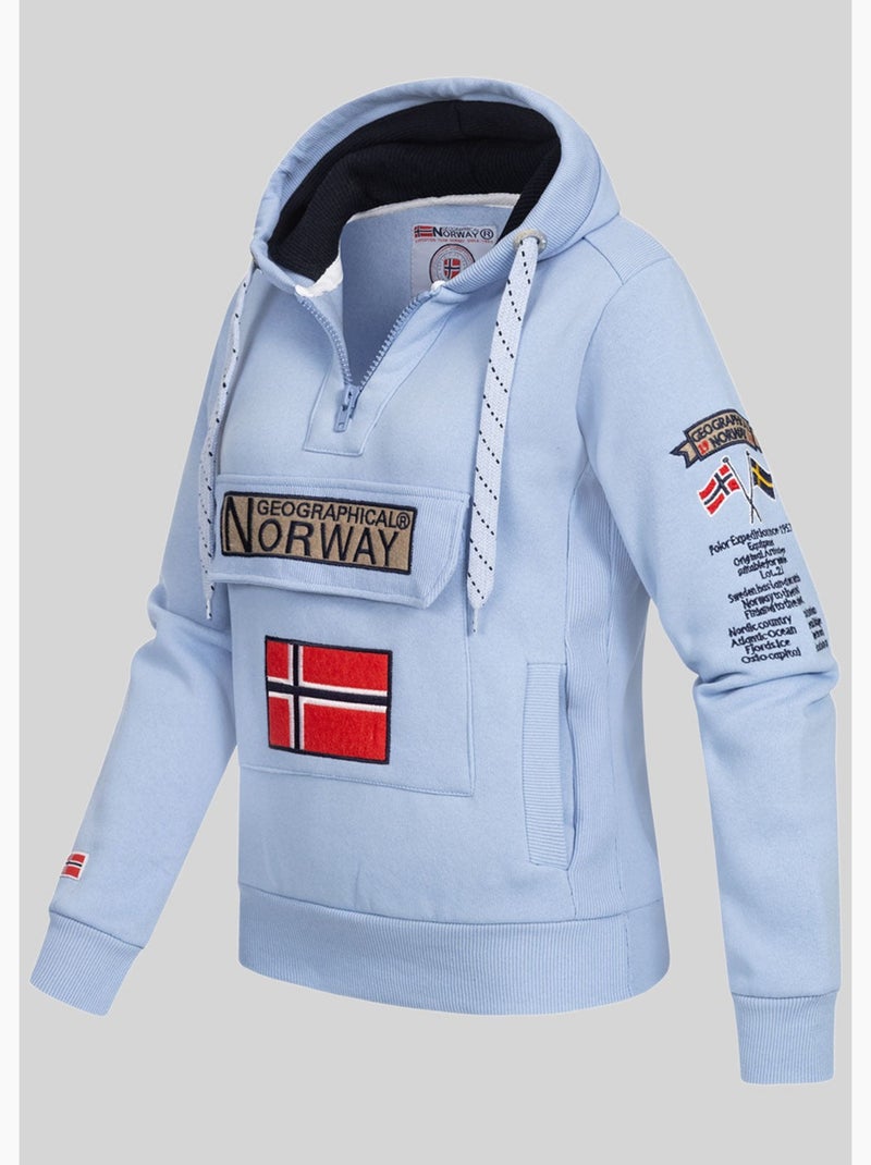 Sweatshirt com capuz gymclass – geographical norway Azul-céu - Kiabi