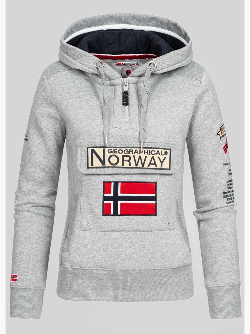 Sweatshirt com capuz gymclass – geographical norway Cinza claro - Kiabi