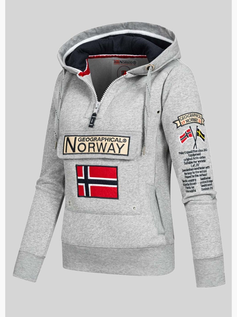 Sweatshirt com capuz gymclass – geographical norway Cinza claro - Kiabi