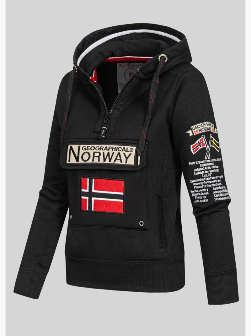 Sweatshirt com capuz gymclass – geographical norway Preto - Kiabi