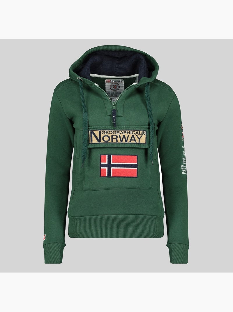 Sweatshirt com capuz gymclass – geographical norway Verde pinho - Kiabi