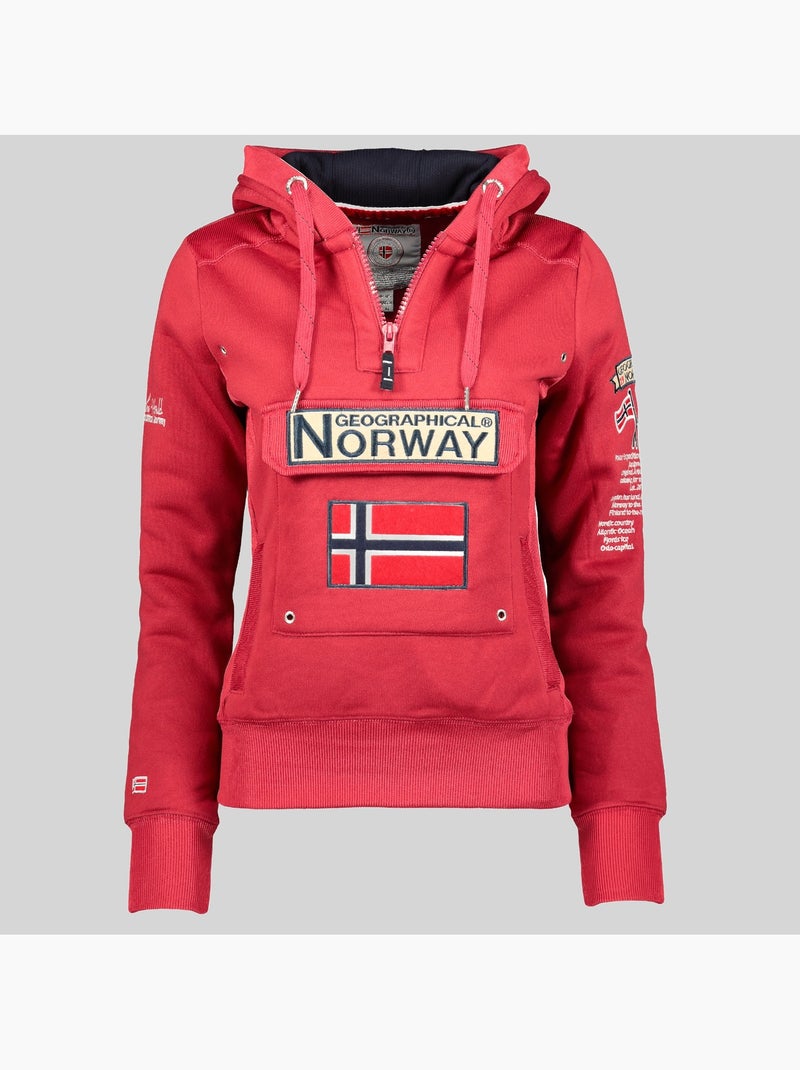 Sweatshirt com capuz gymclass – geographical norway Vermelho granada - Kiabi