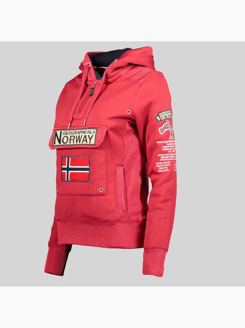 Sweatshirt com capuz gymclass – geographical norway Vermelho granada - Kiabi