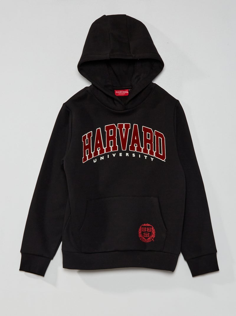 Sweatshirt com capuz 'Harvard' Preto - Kiabi