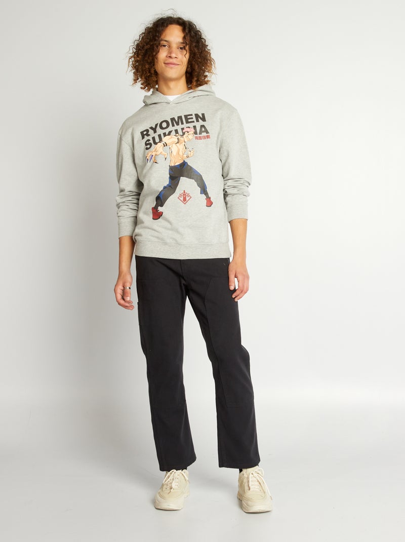 Sweatshirt com capuz 'Jujutsu Kaisen' 'Ryomen Sukuna' CINZA - Kiabi