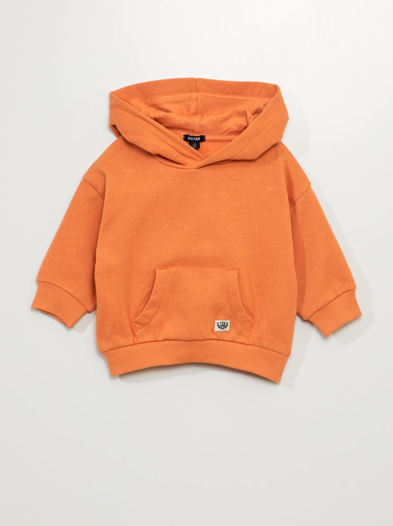 Sweatshirt com capuz LARANJA - Kiabi