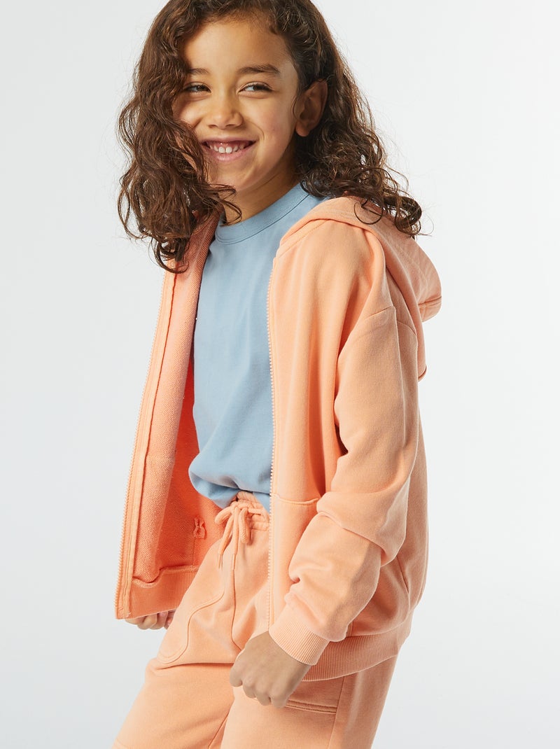 Sweatshirt com capuz LARANJA - Kiabi