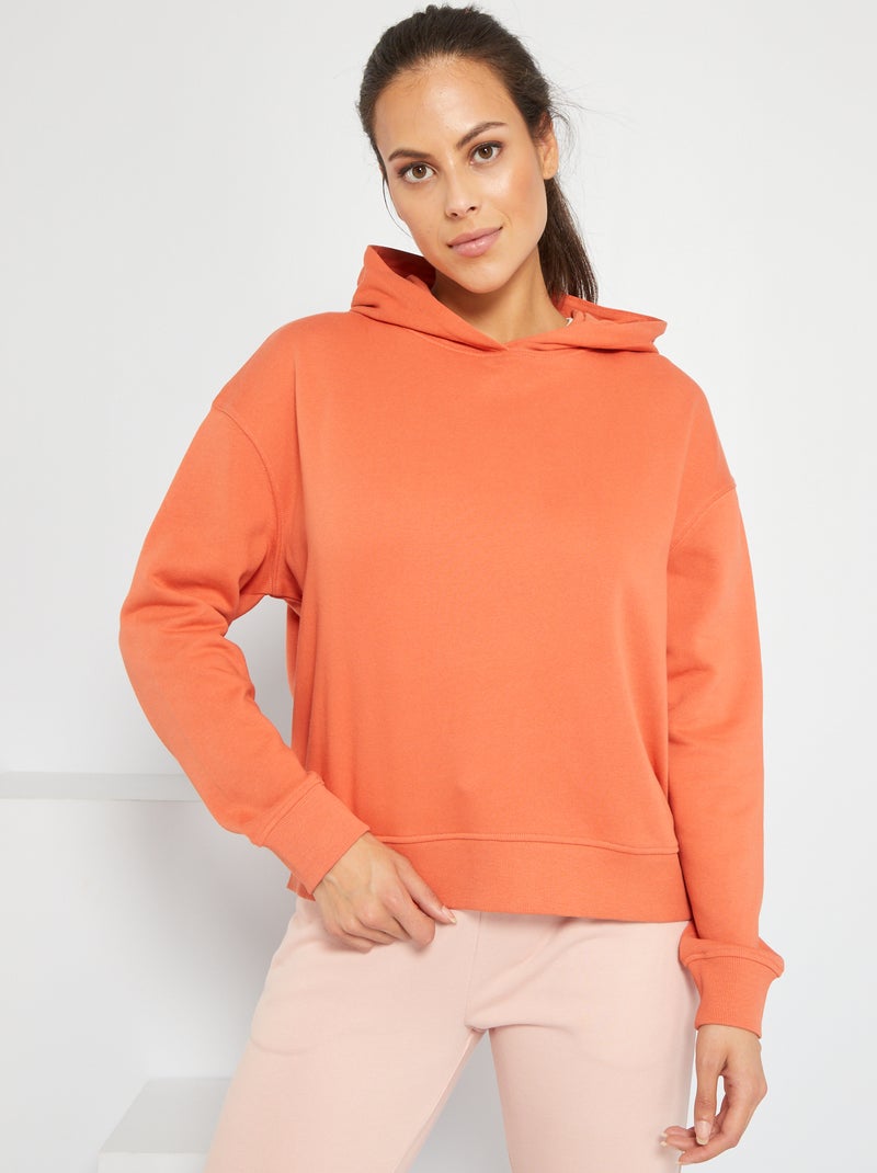 Sweatshirt com capuz LARANJA - Kiabi