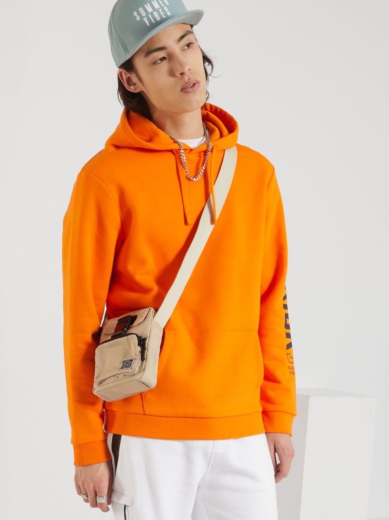 Sweatshirt com capuz LARANJA - Kiabi