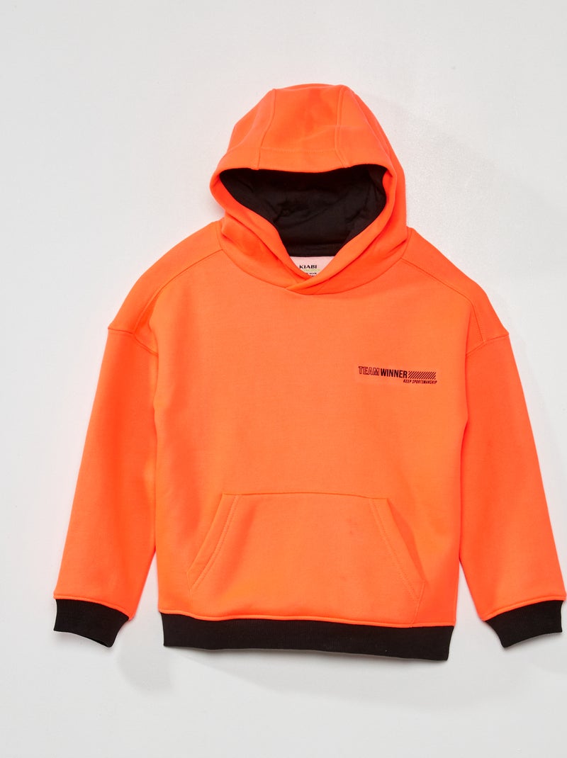 Sweatshirt com capuz LARANJA - Kiabi