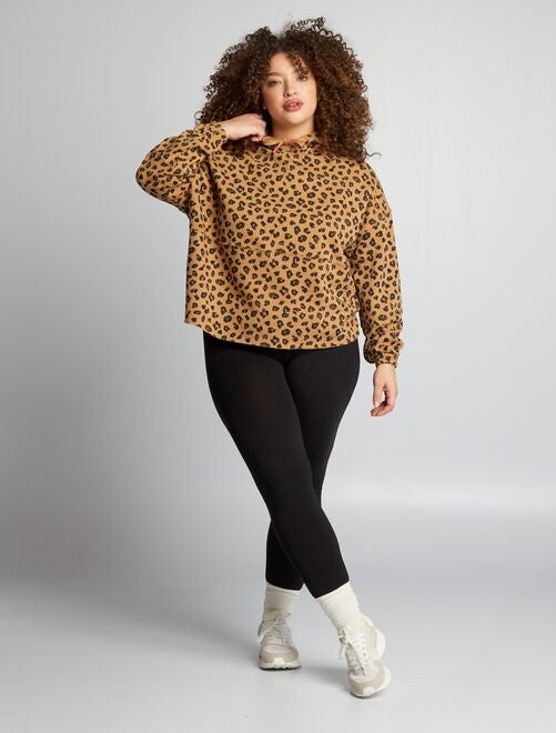 Sweatshirt com capuz leopardo - Kiabi