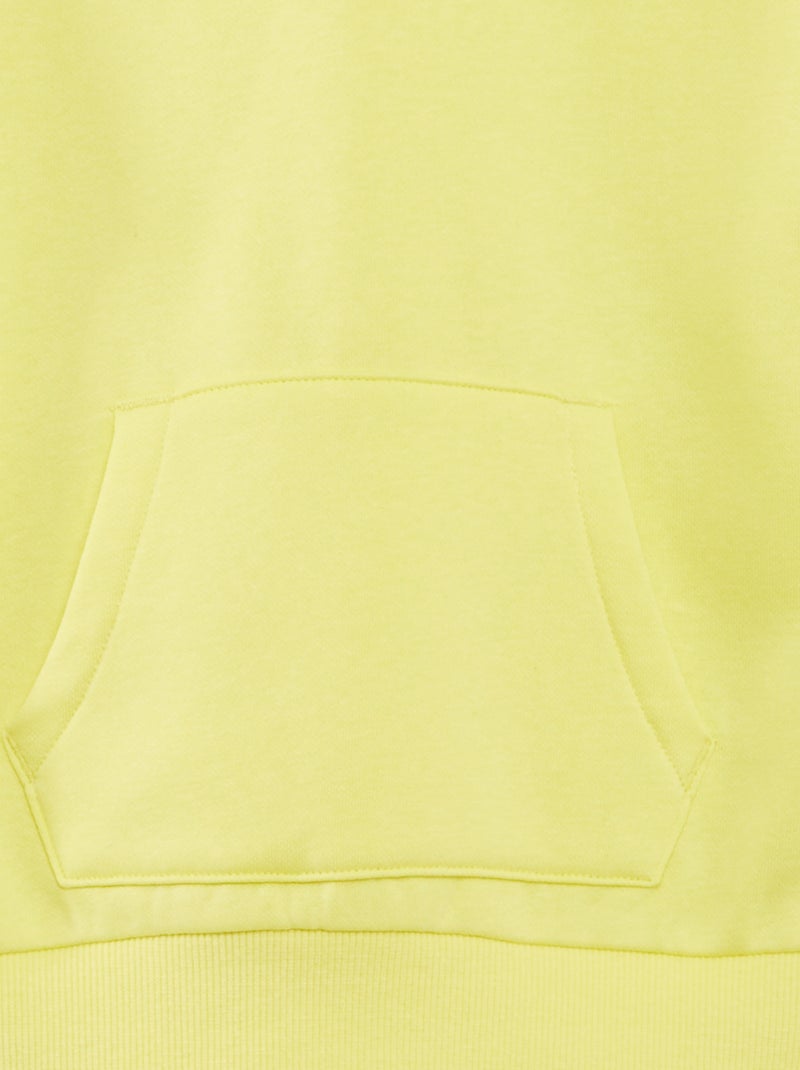 Sweatshirt com capuz lisa Amarelo - Kiabi