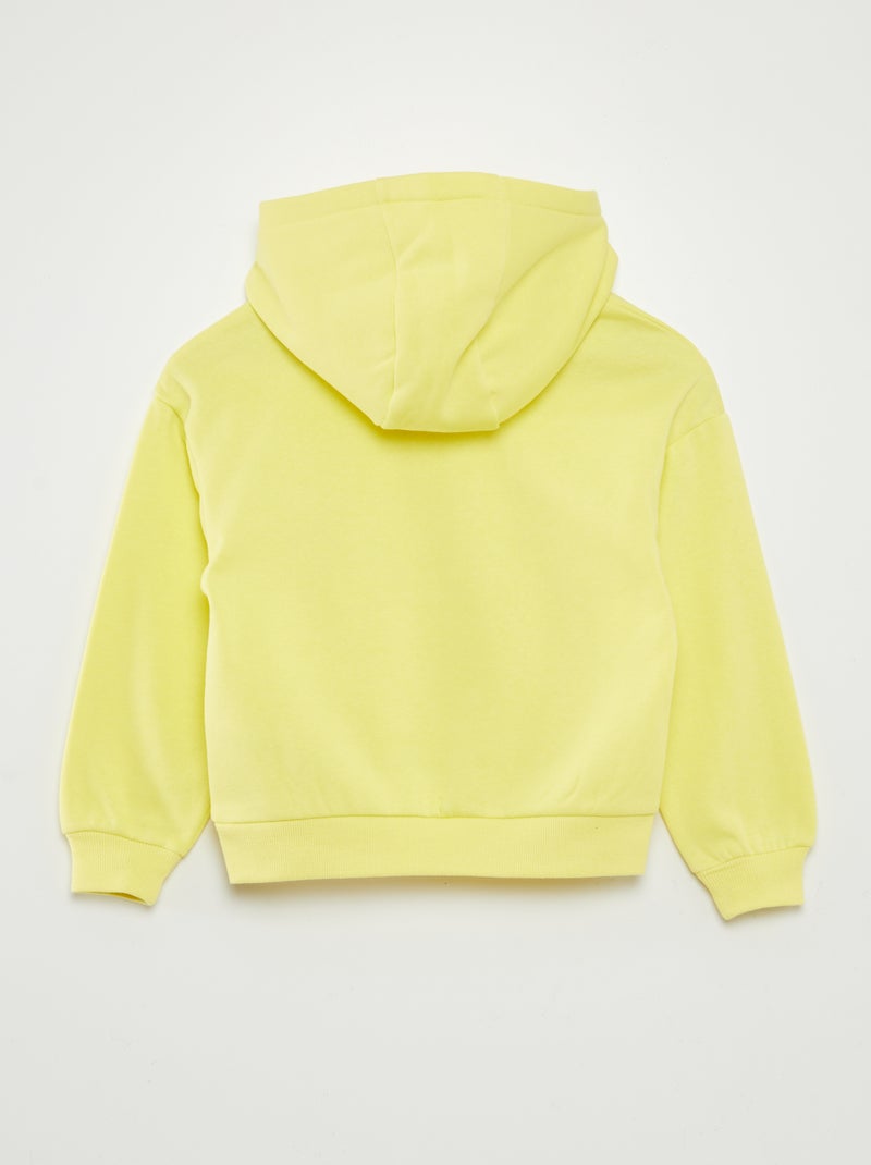 Sweatshirt com capuz lisa Amarelo - Kiabi