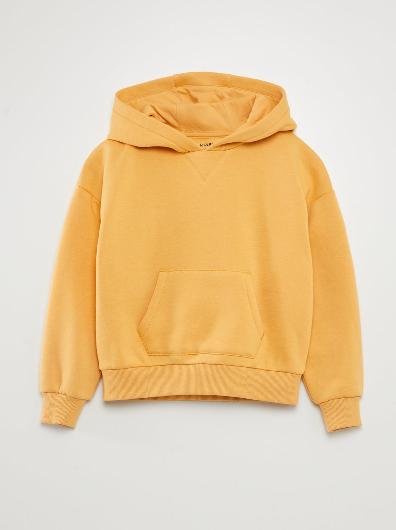 Sweatshirt com capuz lisa Amarelo - Kiabi