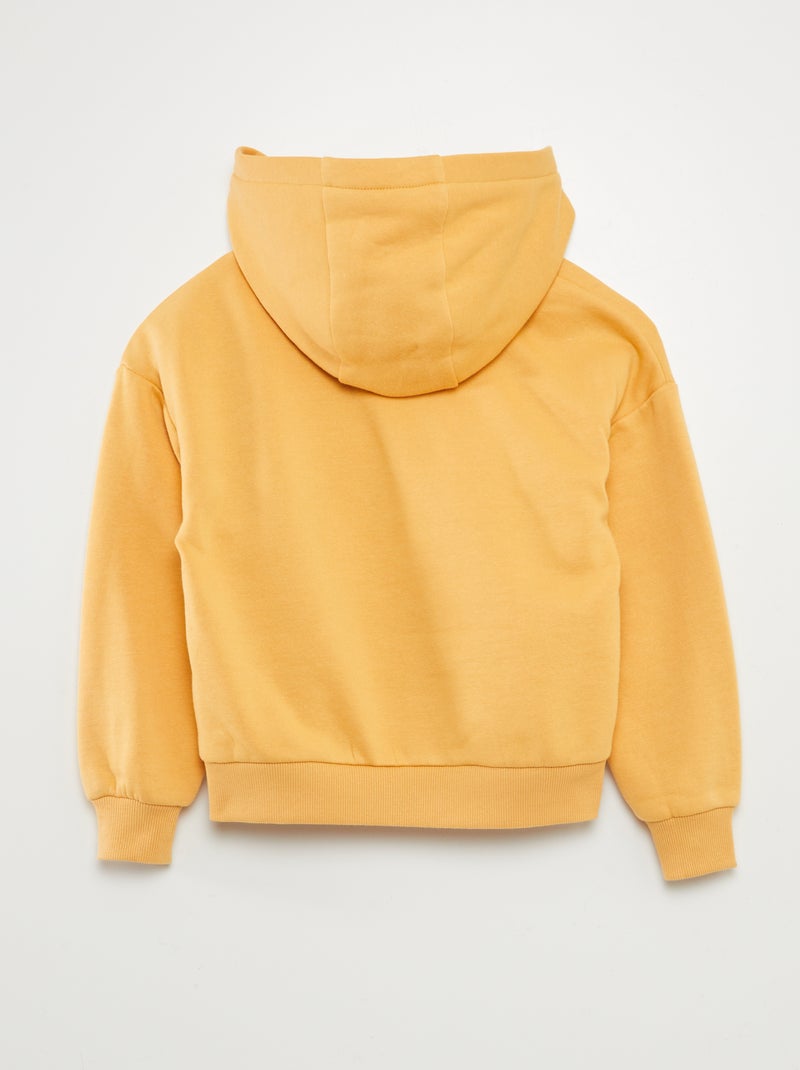 Sweatshirt com capuz lisa Amarelo - Kiabi