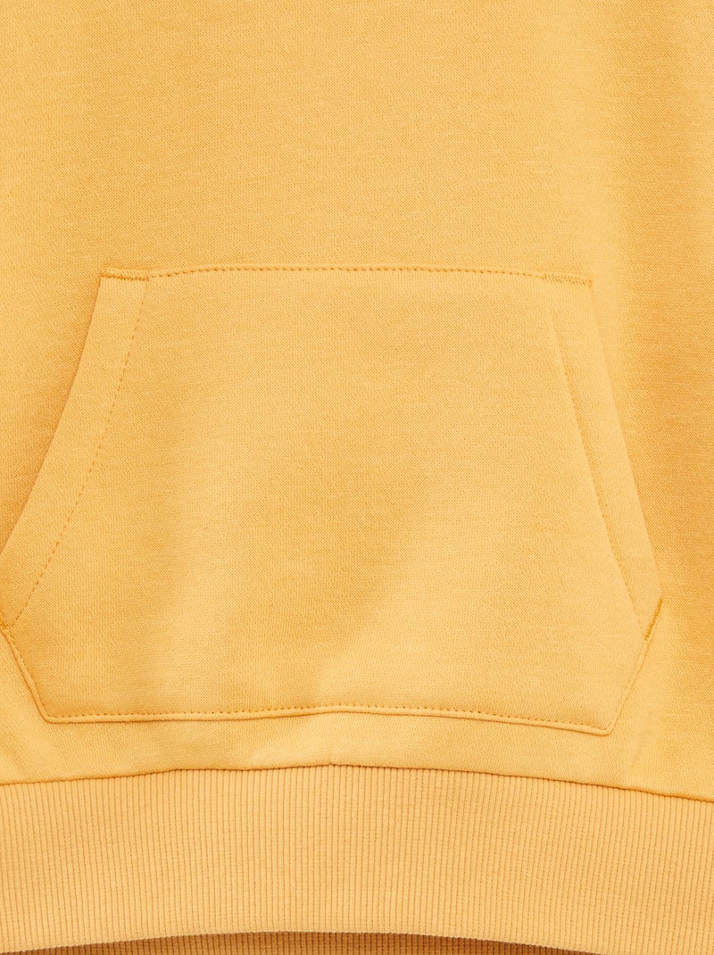 Sweatshirt com capuz lisa Amarelo - Kiabi