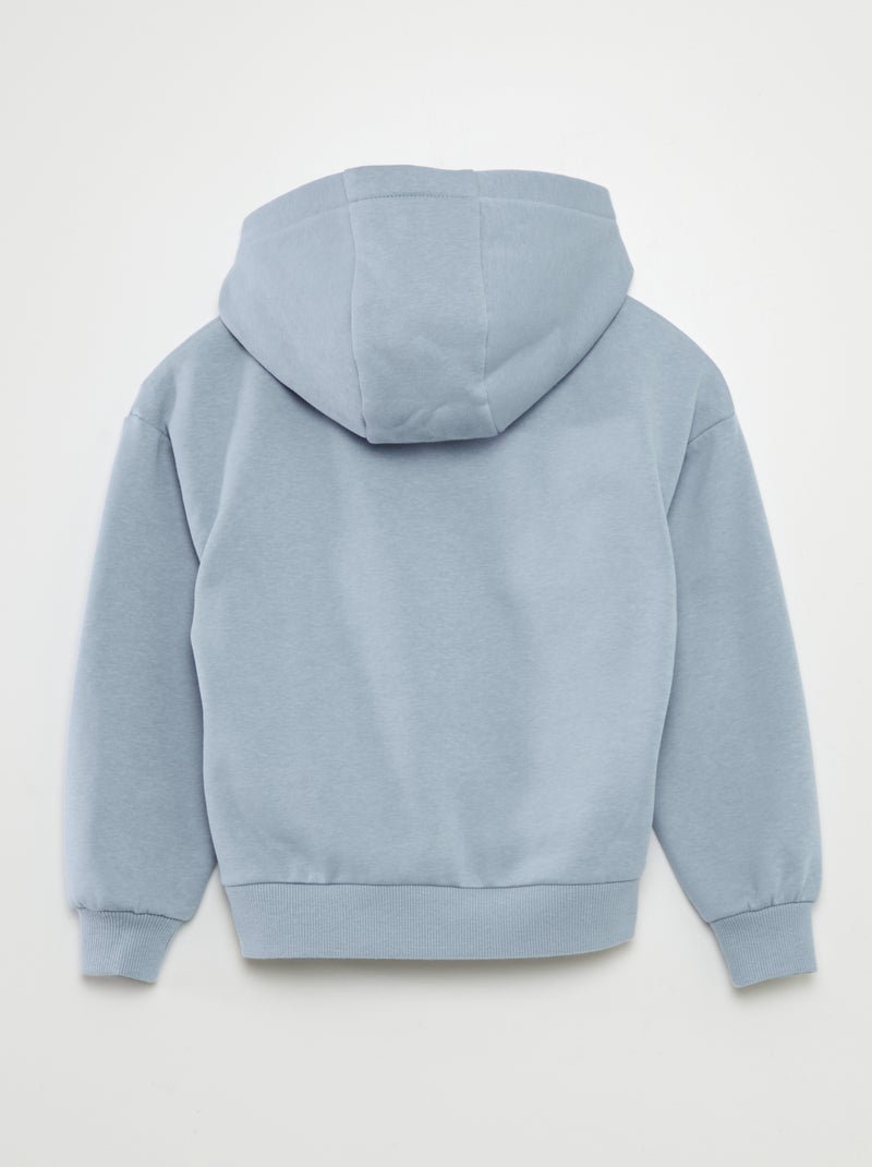 Sweatshirt com capuz lisa AZUL - Kiabi