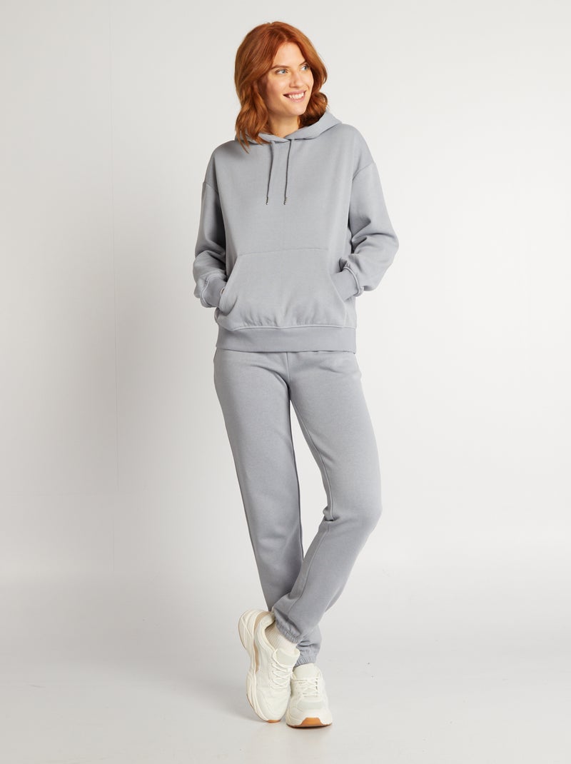 Sweatshirt com capuz lisa AZUL - Kiabi
