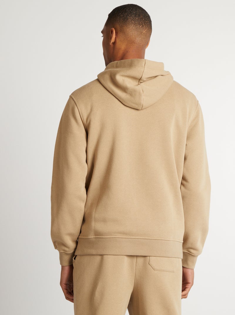 Sweatshirt com capuz lisa BEGE - Kiabi