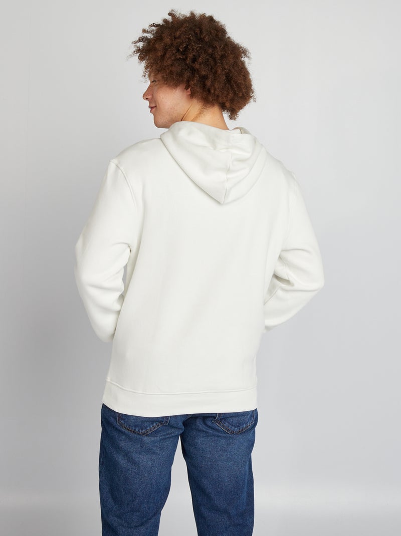 Sweatshirt com capuz lisa Branco - Kiabi