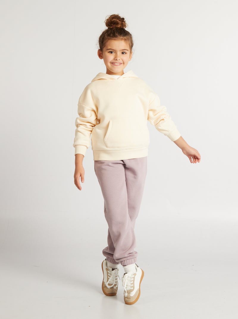 Sweatshirt com capuz lisa BRANCO - Kiabi