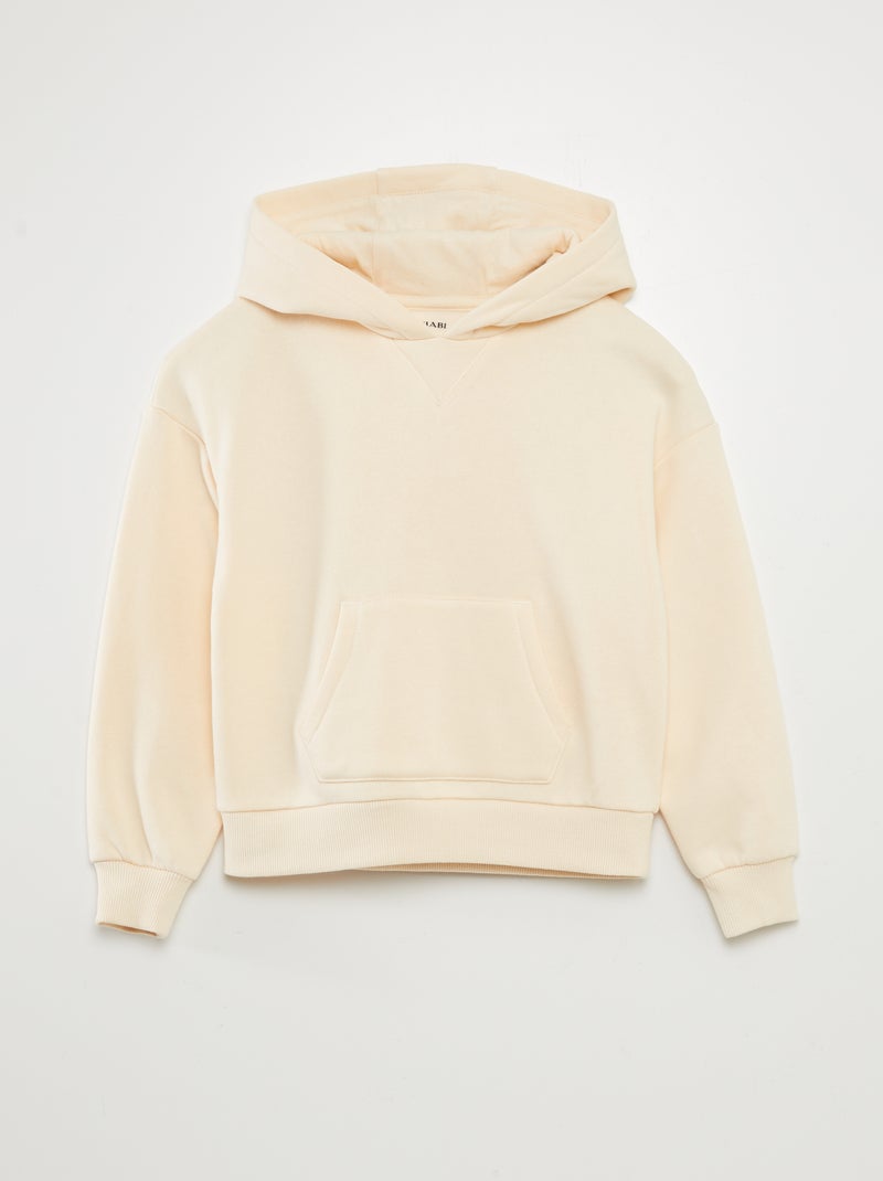 Sweatshirt com capuz lisa BRANCO - Kiabi