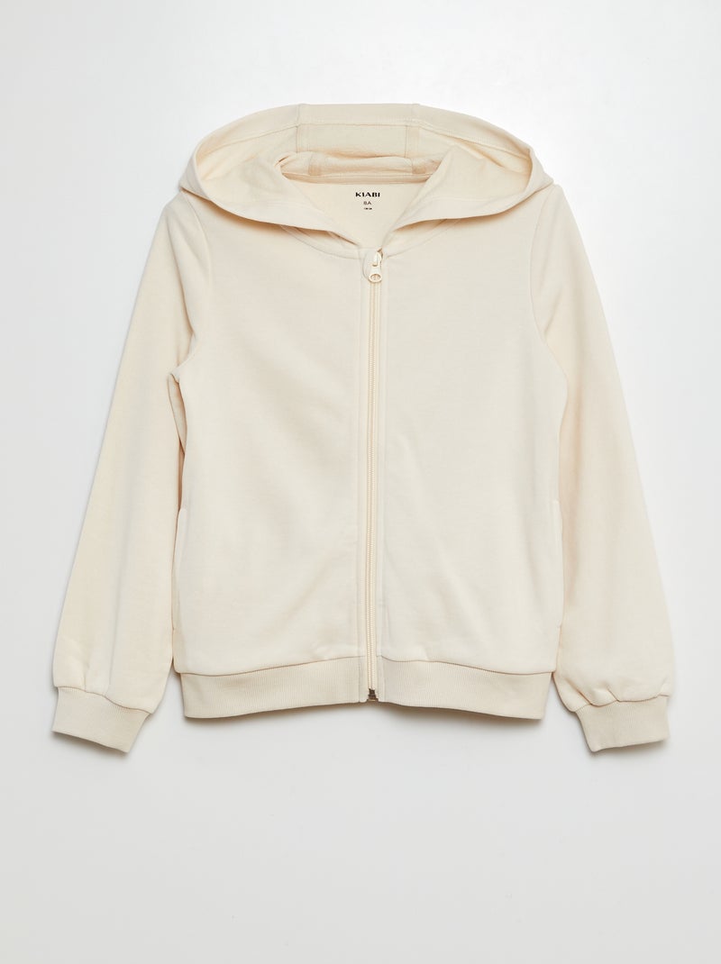 Sweatshirt com capuz lisa BRANCO - Kiabi