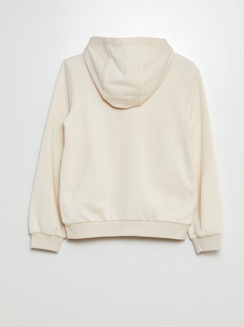 Sweatshirt com capuz lisa BRANCO - Kiabi