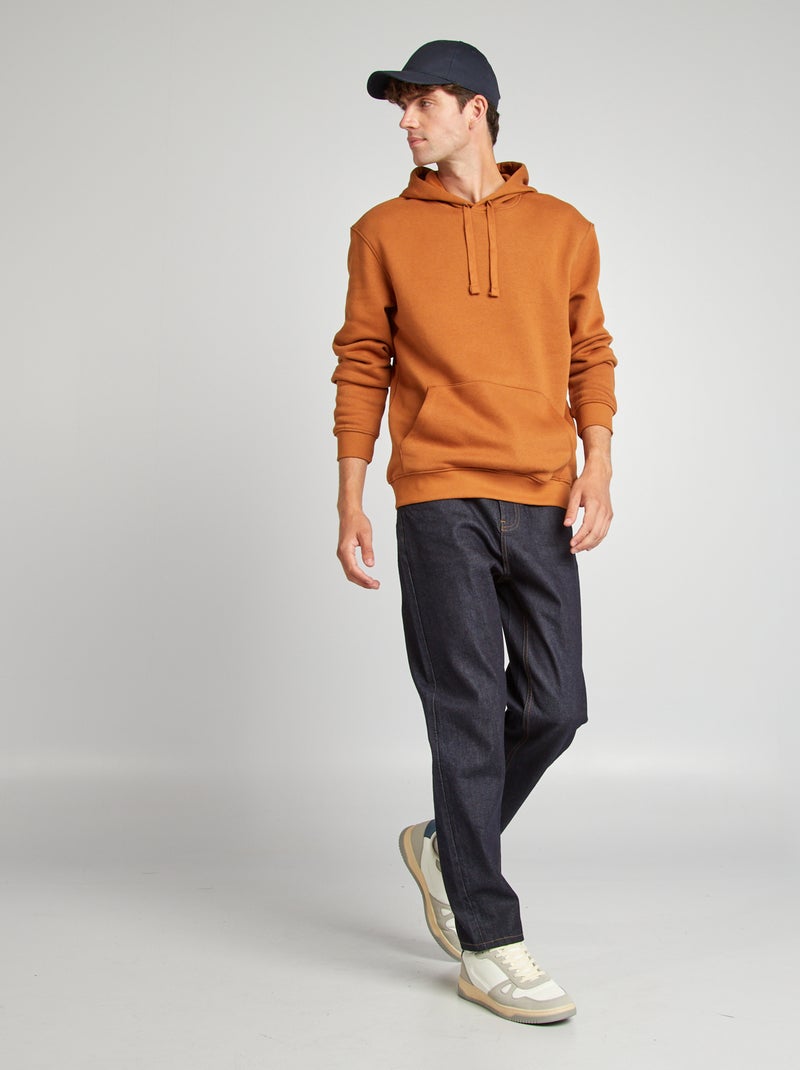 Sweatshirt com capuz lisa CASTANHO - Kiabi