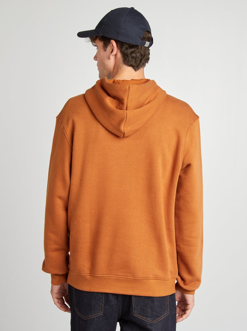 Sweatshirt com capuz lisa CASTANHO - Kiabi