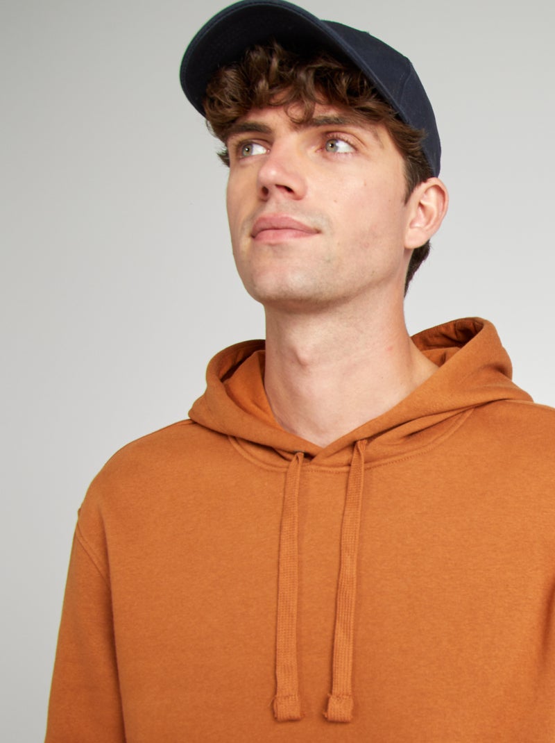 Sweatshirt com capuz lisa CASTANHO - Kiabi