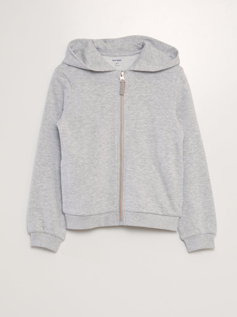 Sweatshirt com capuz lisa CINZA - Kiabi