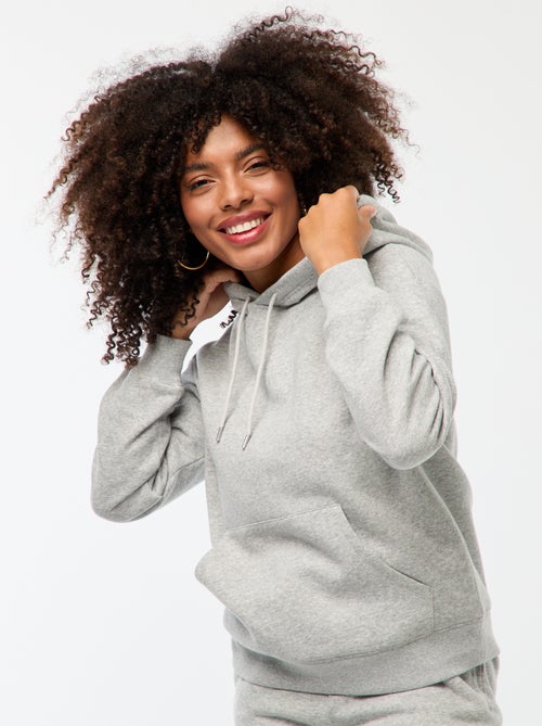 Sweatshirt com capuz lisa - Kiabi