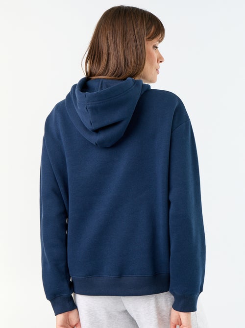 Sweatshirt com capuz lisa e bolso canguru - Kiabi