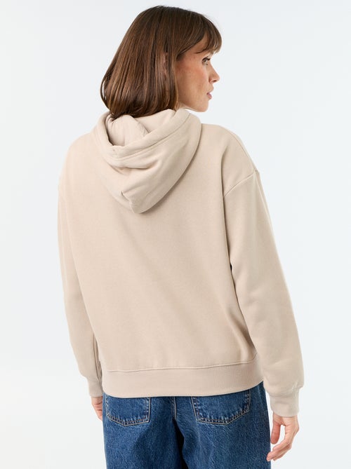 Sweatshirt com capuz lisa e bolso canguru - Kiabi