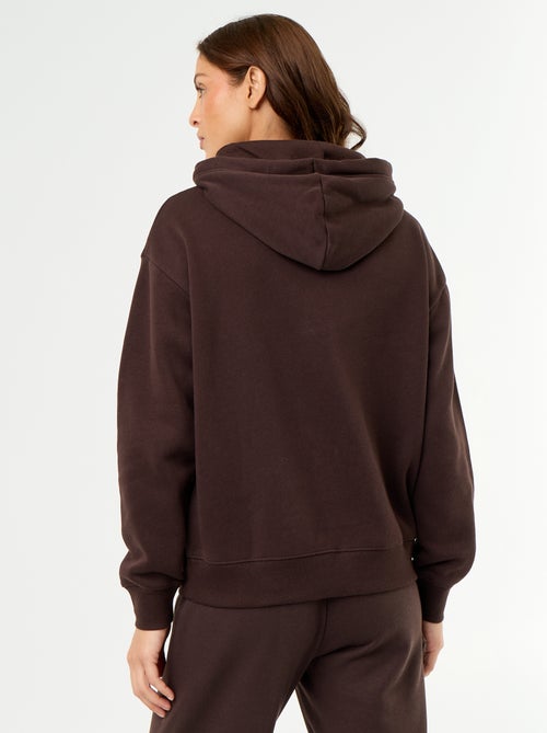 Sweatshirt com capuz lisa e bolso canguru - Kiabi