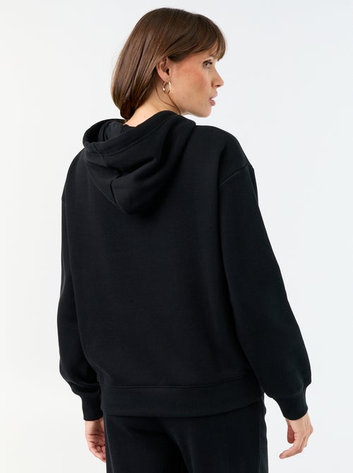 Sweatshirt com capuz lisa e bolso canguru - Kiabi
