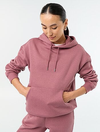 Sweatshirt com capuz lisa e bolso canguru