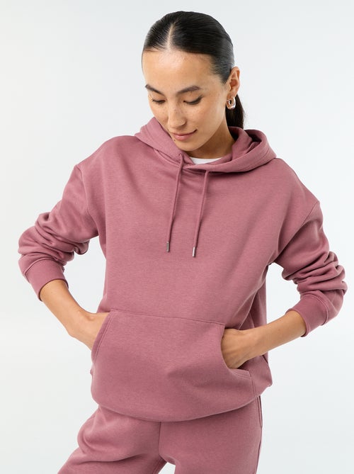 Sweatshirt com capuz lisa e bolso canguru - Kiabi