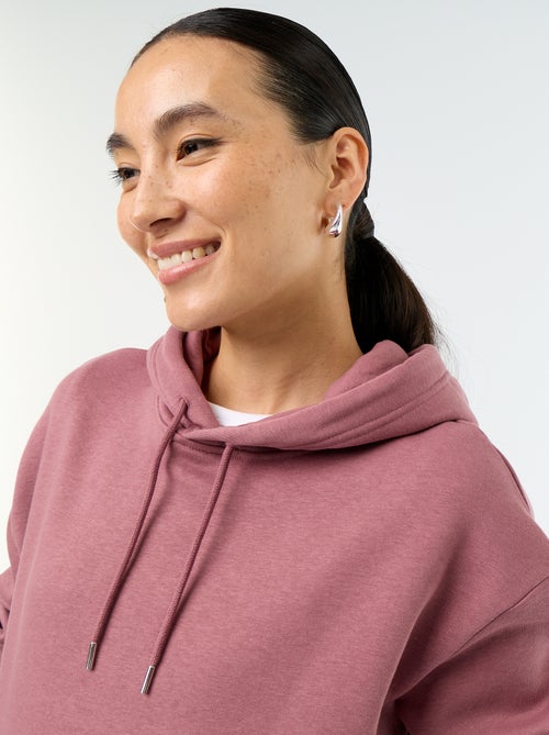 Sweatshirt com capuz lisa e bolso canguru - Kiabi